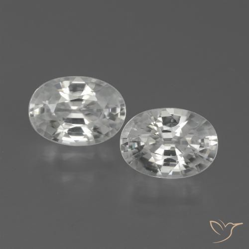 2.53ctw Natural White Zircon, Oval, VVS-VS