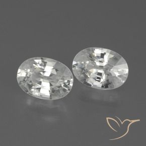 2.53 ctw White Zircon Stones, Natural Zircon in Oval Facet Shape for Sale