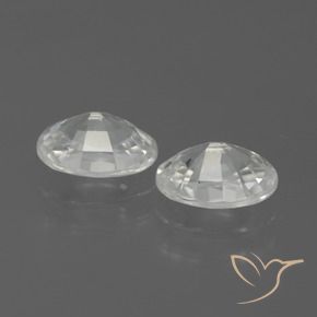 Zircon Gemstones in 7 x 5 mm (calibrated) Size for Sale, Zircon Stones in White Color