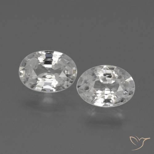 2.06 ct White Zircon, 6.9 x 5 mm Oval Cut From Cambodia, Photo A