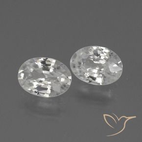 2.06 ctw White Zircon Stones, Natural Zircon in Oval Facet Shape for Sale