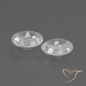 Zircon Gemstones in 7 x 5 mm (calibrated) Size for Sale, Zircon Stones in White Color