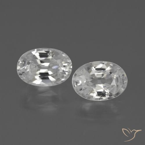 2.30ctw Natural White Zircon, Oval, VVS