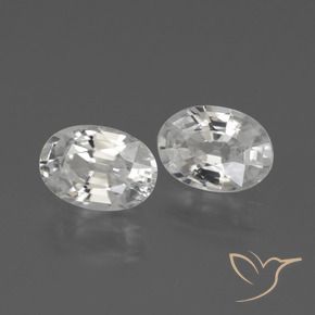 2.30 ctw White Zircon Stones, Natural Zircon in Oval Facet Shape for Sale