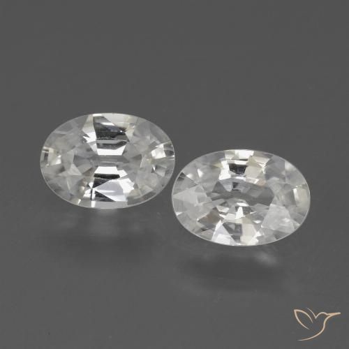 2.07 ct White Zircon, 7 x 5 mm Oval Cut From Cambodia, Photo A