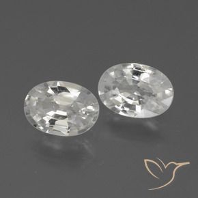 2.07 ctw White Zircon Stones, Natural Zircon in Oval Facet Shape for Sale