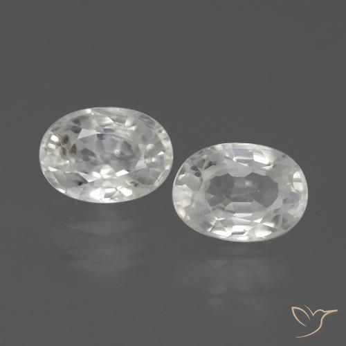 2.56ctw Natural White Zircon, Oval, VS