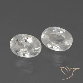 2.56 ctw White Zircon Stones, Natural Zircon in Oval Facet Shape for Sale