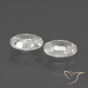 Zircon Gemstones in 7 x 5 mm (calibrated) Size for Sale, Zircon Stones in White Color