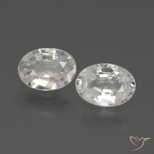 2.12ctw Natural White Zircon, Oval, VVS-VS