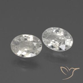 2.12 ctw White Zircon Stones, Natural Zircon in Oval Facet Shape for Sale