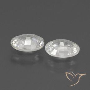 Zircon Gemstones in 7 x 5 mm (calibrated) Size for Sale, Zircon Stones in White Color