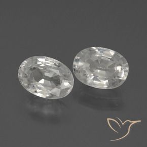 2.58 ctw White Zircon Stones, Natural Zircon in Oval Facet Shape for Sale