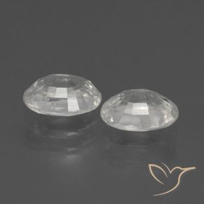 Zircon Gemstones in 7 x 5 mm (calibrated) Size for Sale, Zircon Stones in White Color