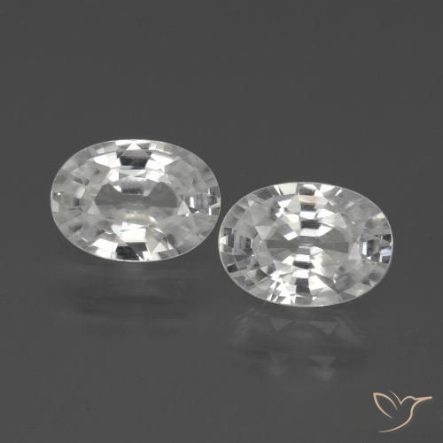 2.34ctw Natural White Zircon, Oval, VVS
