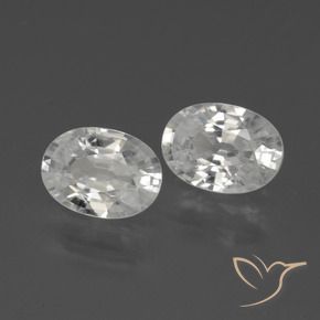2.34 ctw White Zircon Stones, Natural Zircon in Oval Facet Shape for Sale