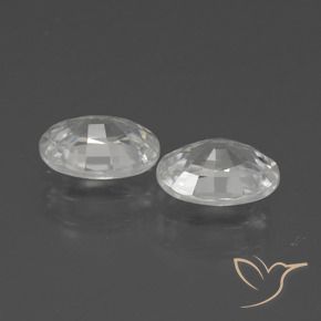 Zircon Gemstones in 7 x 5 mm (calibrated) Size for Sale, Zircon Stones in White Color