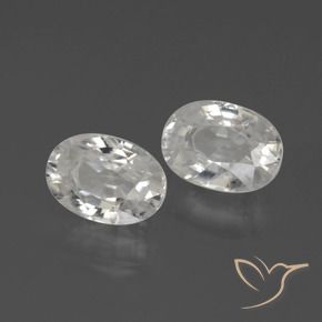 2.72 ctw White Zircon Stones, Natural Zircon in Oval Facet Shape for Sale