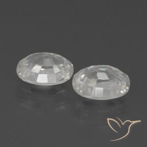Zircon Gemstones in 7 x 5 mm (calibrated) Size for Sale, Zircon Stones in White Color