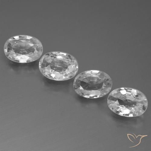 4.16ctw Natural White Zircon, Oval, VVS