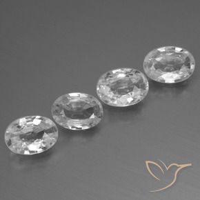4.16 ctw White Zircon Stones, Natural Zircon in Oval Facet Shape for Sale