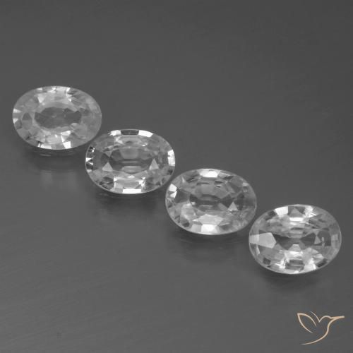 4.04ctw Natural Clear White Zircon, Oval, VVS-VS