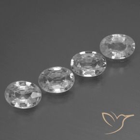4.04 ctw White Zircon Stones, Natural Zircon in Oval Facet Shape for Sale