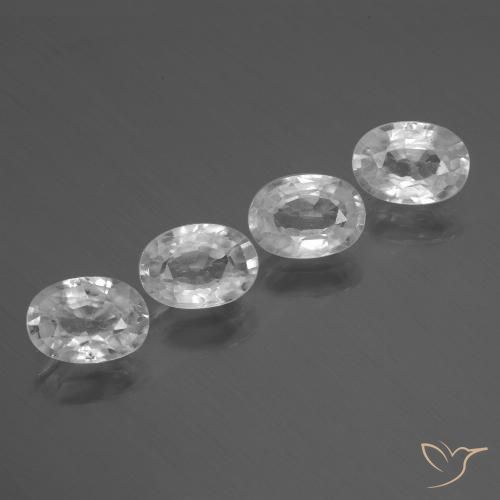 4.43ctw Natural White Zircon, Oval, VS