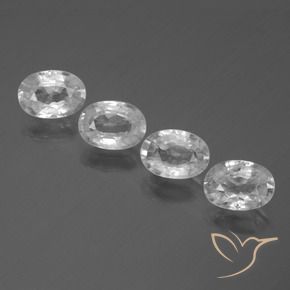 4.43 ctw White Zircon Stones, Natural Zircon in Oval Facet Shape for Sale