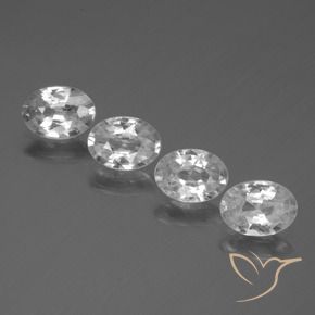 4.28 ctw White Zircon Stones, Natural Zircon in Oval Facet Shape for Sale