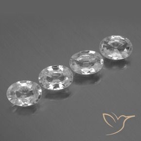 4.34 ctw White Zircon Stones, Natural Zircon in Oval Facet Shape for Sale