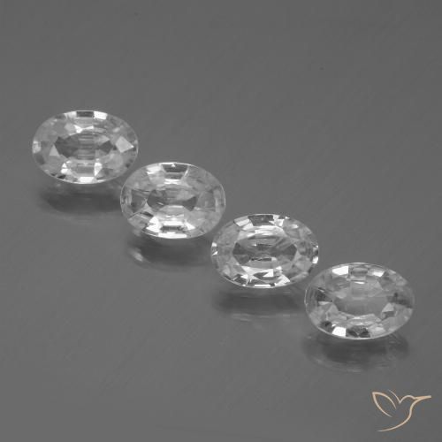 4.08ctw Natural White Zircon, Oval, VVS-VS