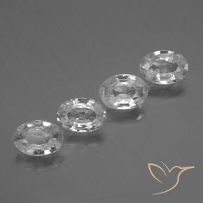 4.08 ctw White Zircon Stones, Natural Zircon in Oval Facet Shape for Sale