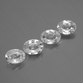3.73 ctw White Zircon Stones, Natural Zircon in Oval Facet Shape for Sale