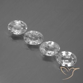 4.06 ctw White Zircon Stones, Natural Zircon in Oval Facet Shape for Sale