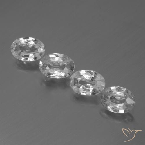 4.06ctw Natural White Zircon, Oval, VS