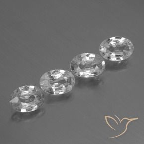4.06 ctw White Zircon Stones, Natural Zircon in Oval Facet Shape for Sale