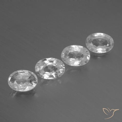 3.98ctw Natural Clear White Zircon, Oval, VS