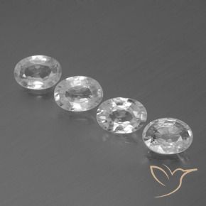 3.98 ctw White Zircon Stones, Natural Zircon in Oval Facet Shape for Sale