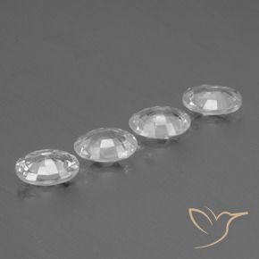 Zircon Gemstones in 7 x 5 mm (calibrated) Size for Sale, Zircon Stones in Clear White Color