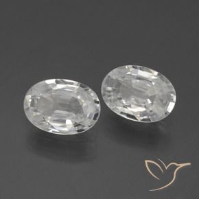 2.07 ctw White Zircon Stones, Natural Zircon in Oval Facet Shape for Sale