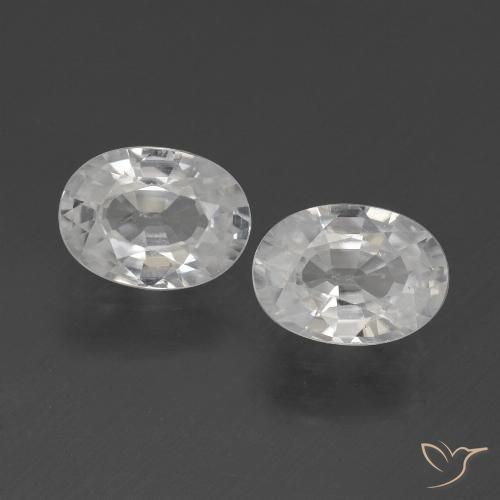 2.46ctw Natural White Zircon, Oval, VVS