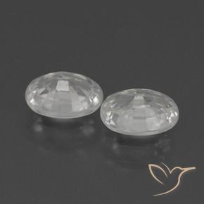 Zircon Gemstones in 7 x 5 mm (calibrated) Size for Sale, Zircon Stones in White Color