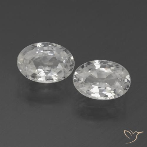 2.36 ct White Zircon, 7.1 x 5 mm Oval Cut From Cambodia, Photo A