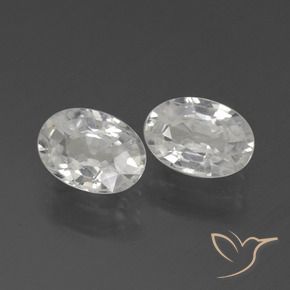 2.36 ctw White Zircon Stones, Natural Zircon in Oval Facet Shape for Sale