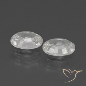 Zircon Gemstones in 7 x 5 mm (calibrated) Size for Sale, Zircon Stones in White Color