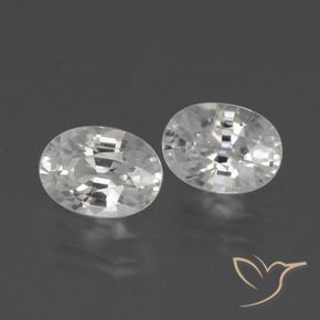 2.65 ctw White Zircon Stones, Natural Zircon in Oval Facet Shape for Sale