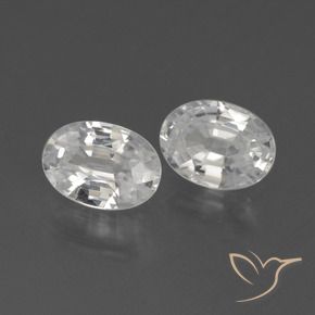 2.36 ctw White Zircon Stones, Natural Zircon in Oval Facet Shape for Sale