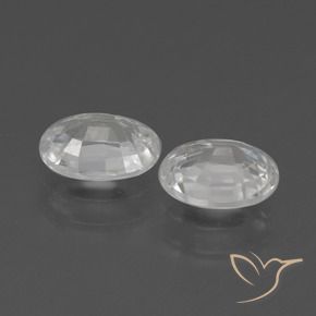 Zircon Gemstones in 7 x 5 mm (calibrated) Size for Sale, Zircon Stones in White Color