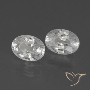 2.47 ctw White Zircon Stones, Natural Zircon in Oval Facet Shape for Sale